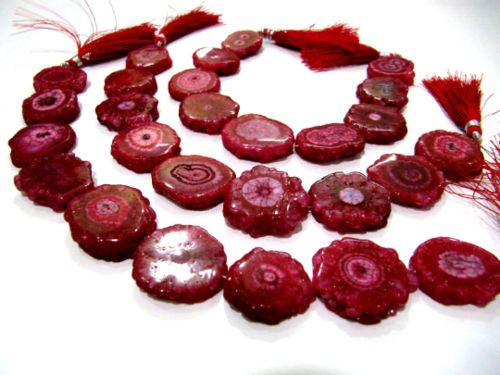 Ruby Solar Quartz  Rondelle Shape 25mm Beads Strand10 Inches Long