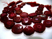 Ruby Solar Quartz  Rondelle Shape 25mm Beads Strand10 Inches Long