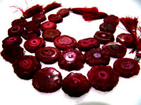 Ruby Solar Quartz  Rondelle Shape 25mm Beads Strand10 Inches Long