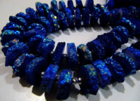 Dark Tanzanite Color Solar Quartz 14 to 18mm Beads Strand 8 inch Long