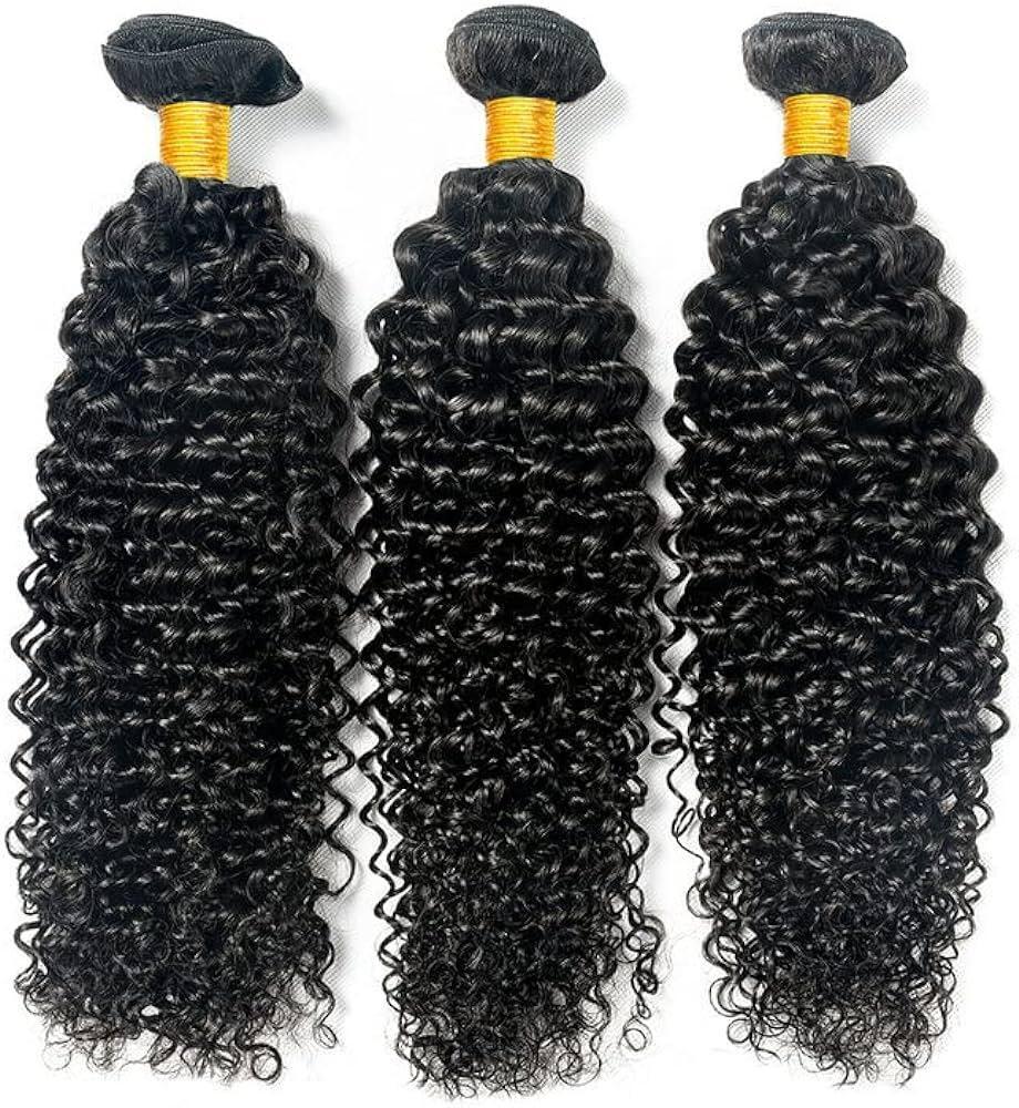 Black Remy Deep Curly Hair Bundles Human Hair Extensions