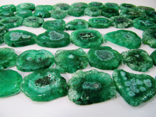 Green Solar Quartz Rondelle Shape 25mm Beads Strand10 Inches Long