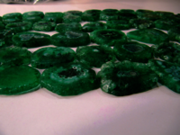 Green Solar Quartz Rondelle Shape 25mm Beads Strand10 Inches Long