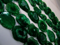Green Solar Quartz Rondelle Shape 25mm Beads Strand10 Inches Long