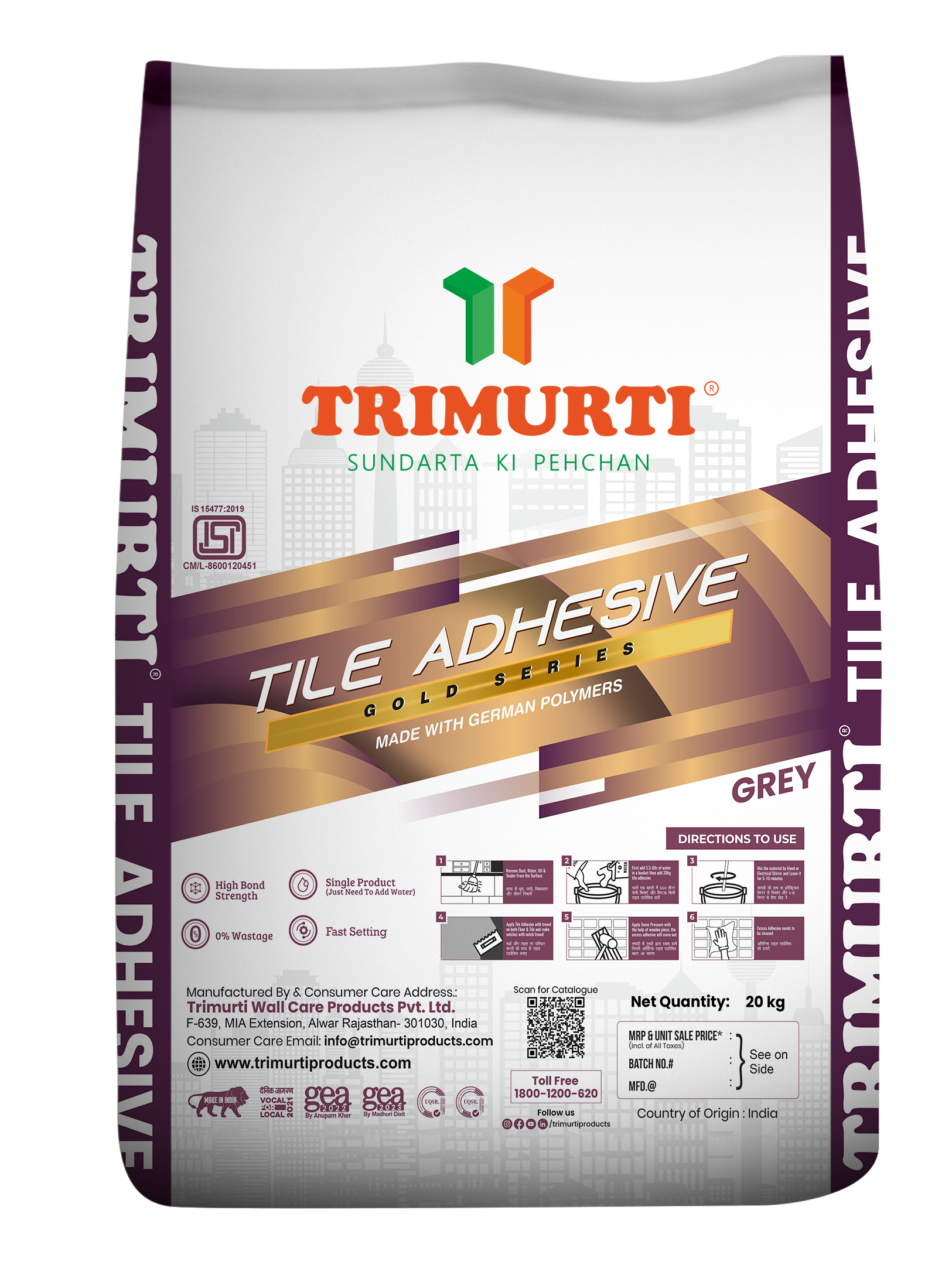 Trimurti 20 Kg Gold Series Tile Adhesive