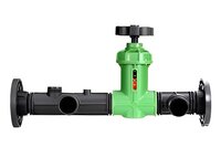 2 Inch Throttle Valve With Header Assembly 2 Parts - Glass Reinforced Plastic, Black | Double Pressure Gauge Ports, Uv Stabilized, Corrosion Resistant