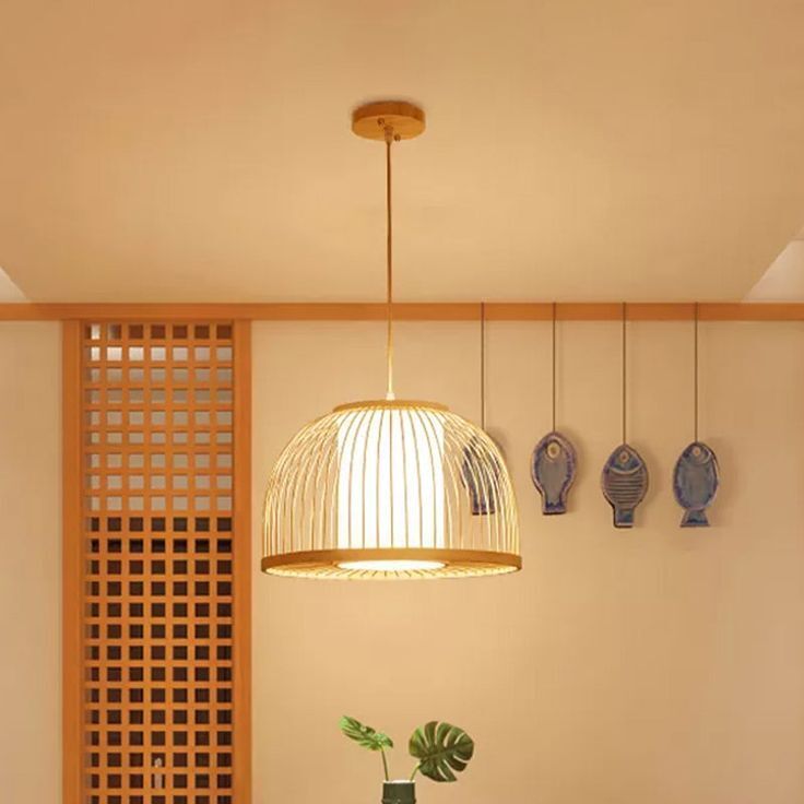 Bamboo Round stick  Lampshead