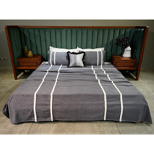 Grey Bed Cover With Frill