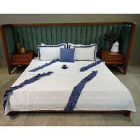 Blue Frill Bed Cover