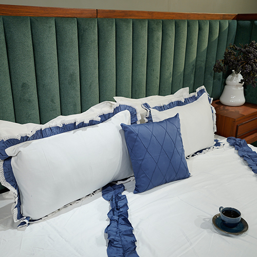 Blue Frill Bed Cover