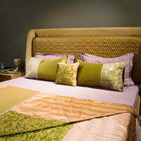 Green Jhallar Bed Cover