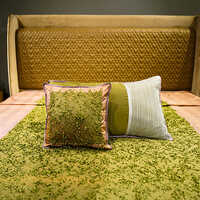 Green Jhallar Bed Cover