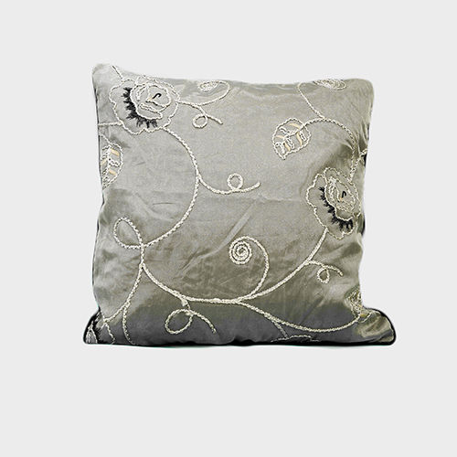 Embroidered Silk Bed Cushion Cover - Color: Different Available