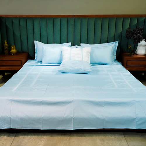 Baby Blue Opulent Edge Bedsheet