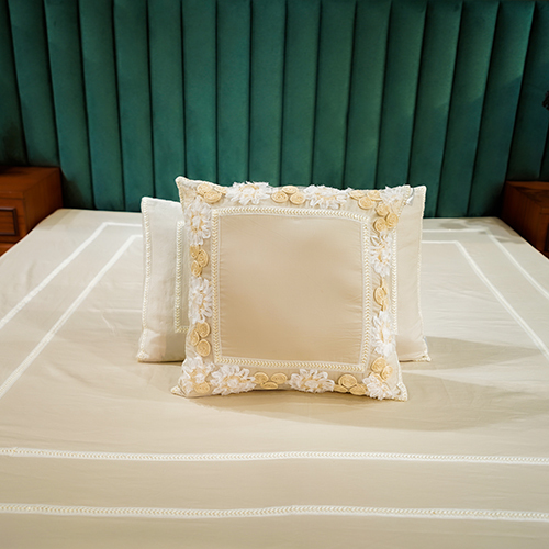 Beige Trimmed Bliss Bedsheet