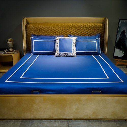 Blue Trimmed Bliss Bedsheet