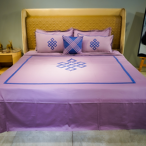 Lavender Abstract Fusion Designer Bedsheet - Color: Different Available