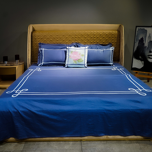 Blue Tranquil Curve Bedsheet