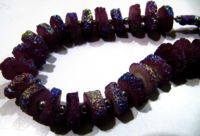 Beautiful Purple Solar Quartz Disc Beads Earth Magic Stones 15 to20mm Strand 8inch