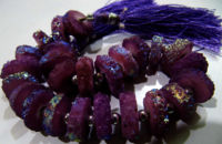 Beautiful Purple Solar Quartz Disc Beads Earth Magic Stones 15 to20mm Strand 8inch