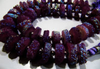 Beautiful Purple Solar Quartz Disc Beads Earth Magic Stones 15 to20mm Strand 8inch