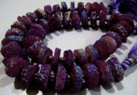 Beautiful Purple Solar Quartz Disc Beads Earth Magic Stones 15 to20mm Strand 8inch