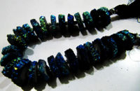 Royal Blue Color Solar Quartz Slice 20mm beads Strand 8 inch Long