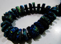 Royal Blue Color Solar Quartz Slice 20mm beads Strand 8 inch Long