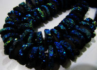 Royal Blue Color Solar Quartz Slice 20mm beads Strand 8 inch Long