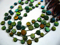 Natural Titanium Coated Agate Green Druzy Round Shape Beads Strand 10''Long