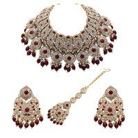 Wedding Look Blooming Oval Beauty Choker Necklace Set.