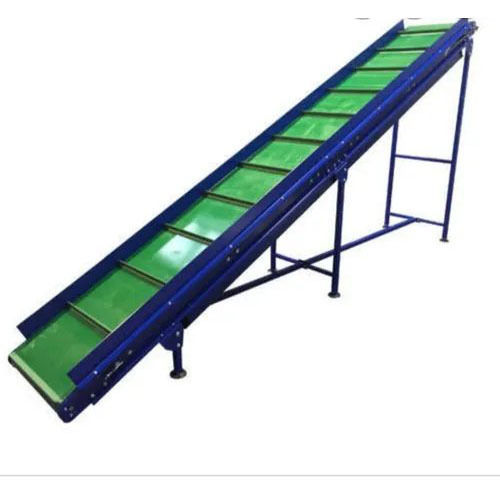 Inclined Belt Conveyor - Color: Blue & Green