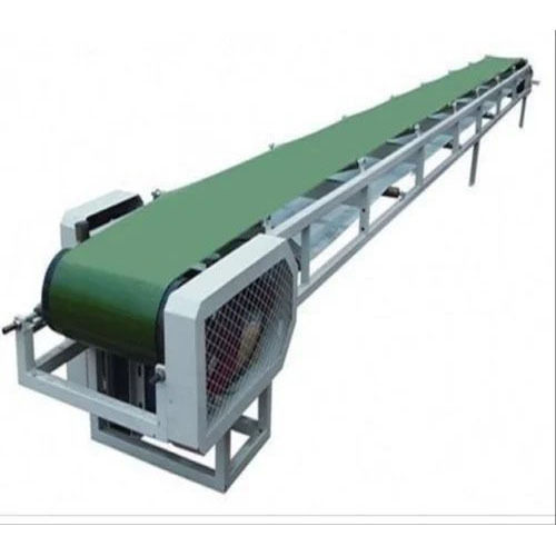 Semi Automatic Rubber Belt Conveyor - Color: Silver