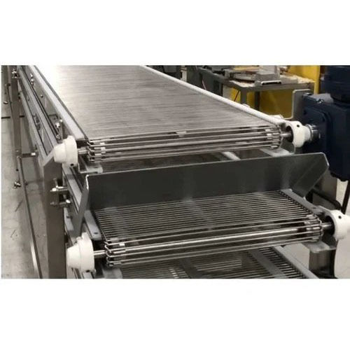 Wire Mesh Belt Cooling Conveyor - Color: Gray