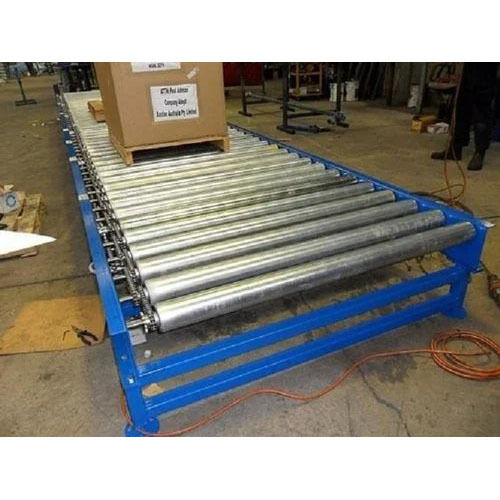 Chain Driven Roller Conveyor - Color: Blue