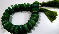 Green Color Solar Quartz Slice 15to20mm Beads Strand 8 inches long