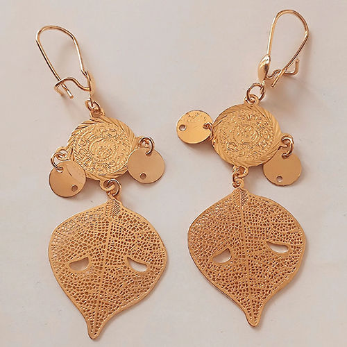 Betel Leaf Inspired Hook Earrings