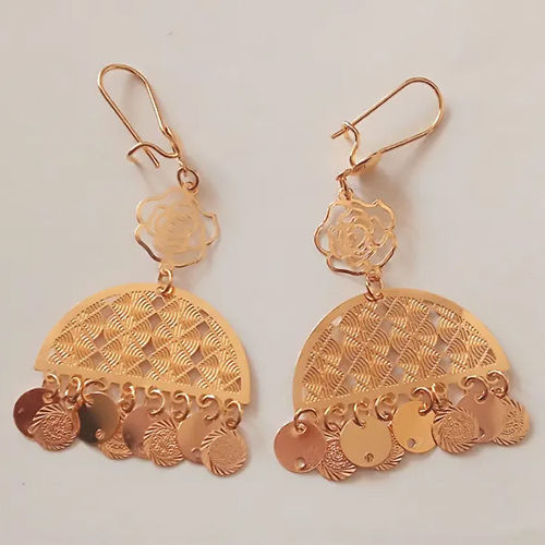 18K Gold Plated Earrings With Hanging Coins