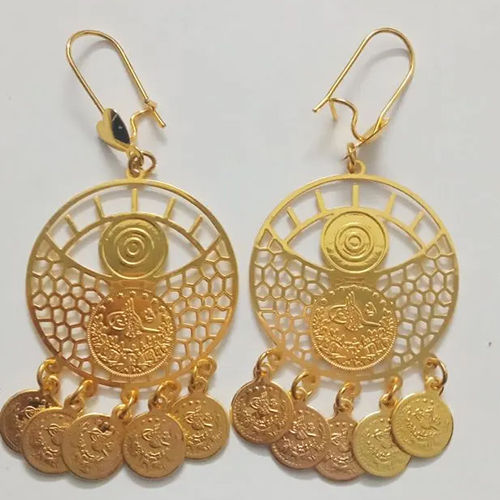 Gold Third Eye Coins Earrings