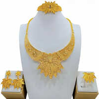 Vintage Bridal Jewelry Set Elegance In 24K Dubai Gold Plated