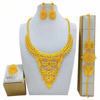 Vintage Bridal Jewelry Set Elegance In 24K Dubai Gold Plated