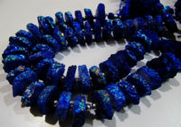 Blue Sapphire Solar Quartz Slice Disc Shape 17to20mm Beads strand 8inch