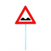 Bumps Sign Board - Durable Metal, Reflective Red Finish | Alerts Drivers Of Speed Bumps, Easy Installation, Warranty Included