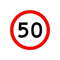 Speed Limit Sign Board - Retro Reflective Sheet Material , Red Color For Enhanced Visibility | No Alarm System, Ideal For Highway Usage