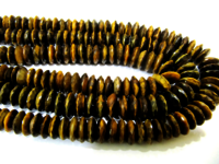 Natural Tiger Eye German cut Rondelle Faceted 9 to 13mm Beads Strands 8 inch long