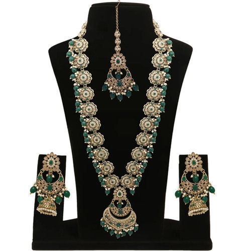 Floral Chandbali Elegance Reverse AD Long Necklace set