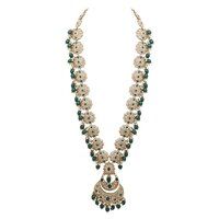 Floral Chandbali Elegance Reverse AD Long Necklace set