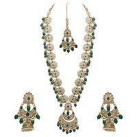 Floral Chandbali Elegance Reverse AD Long Necklace set