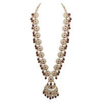 Floral Chandbali Elegance Reverse AD Long Necklace set.