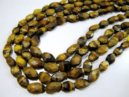 Natural Tiger Eye Oval Faceted 7x9mm to 8x12mm Beads Strands 13 inch long